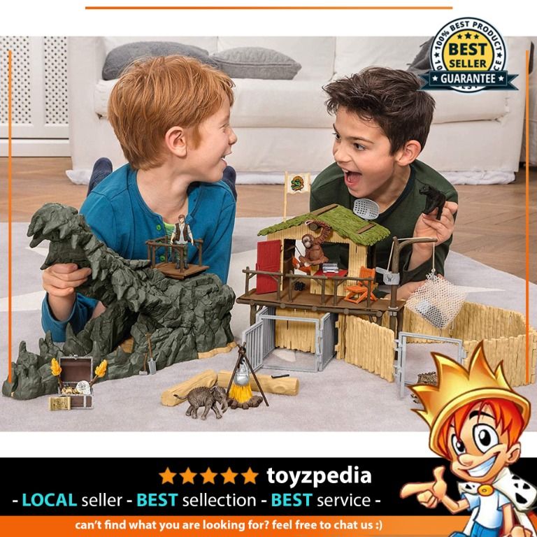 Schleich Wild Life Crocodile Jungle Research Station with Jungle Animals 69 piece Playset for Kids Ages 3 8
