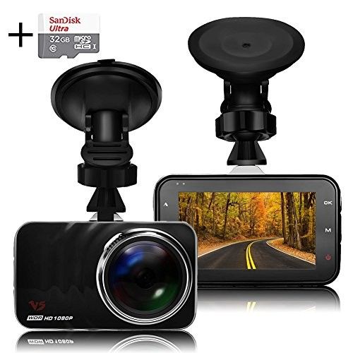 Senwow full HD Dash Cam 3-inch screen Car DVR 179 degree wide angle ...