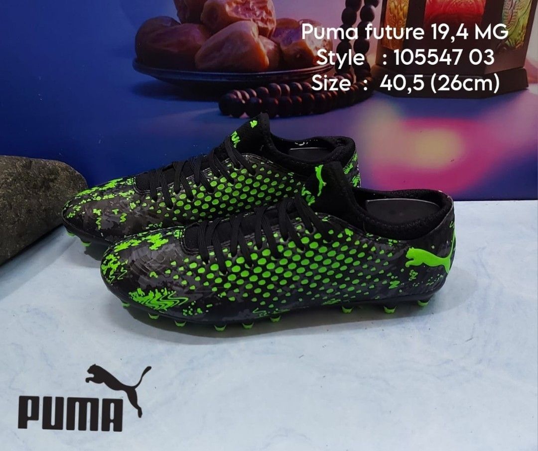 Sepatu Futsal Puma 105547 03 Future 19.4 MG Black Green Size 40 5