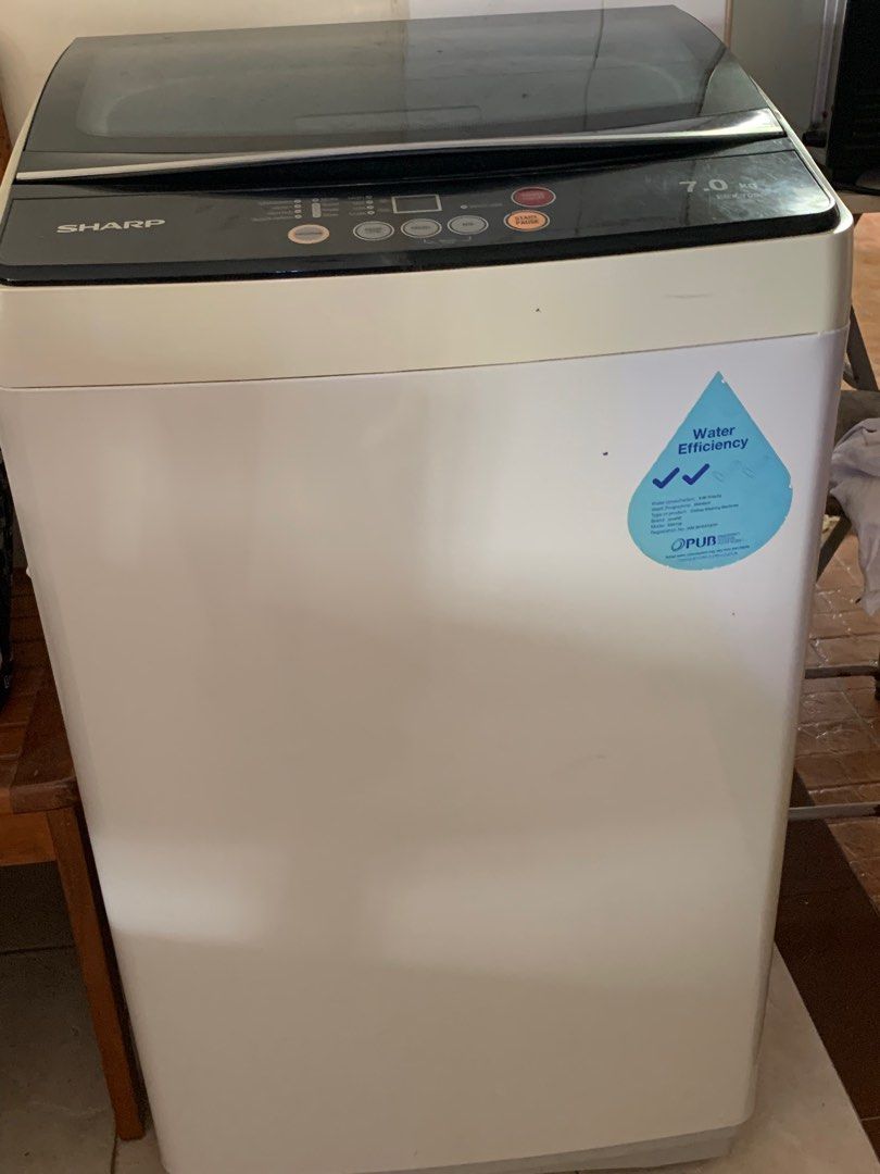Sharp washing machine 7kg (topload), TV & Home Appliances, Washing