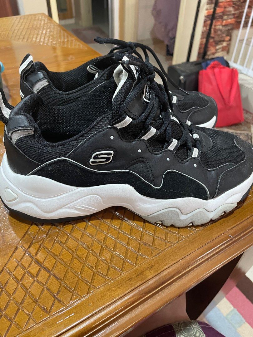 Skechers black white include postage Men s Fashion Footwear