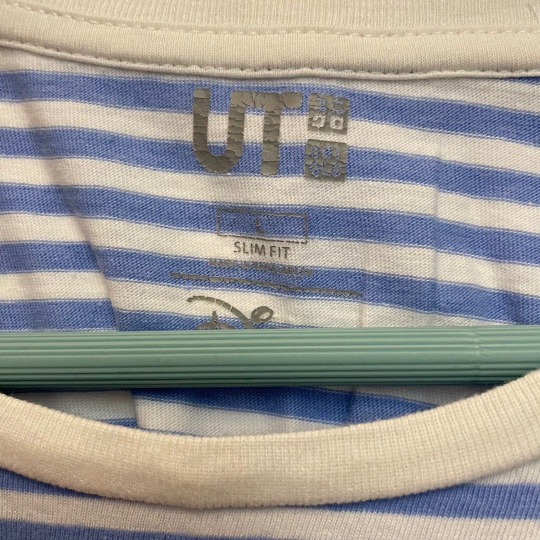 Sky Blue Stripe Short Bubble Sleeve T Shirt