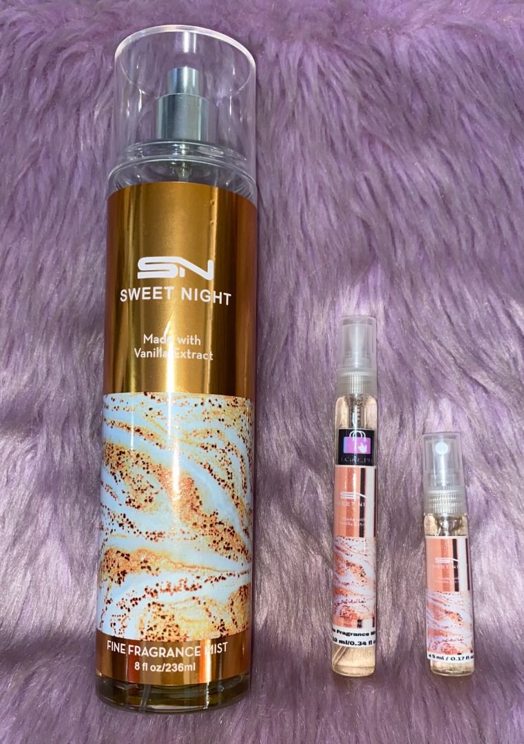 SN Sweet Night Made with Vanilla Extract Fine Fragrance Mist DECANT, Beauty & Personal Care
