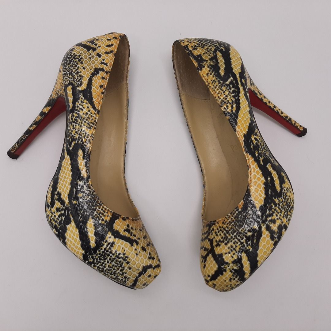 snake chunky heel