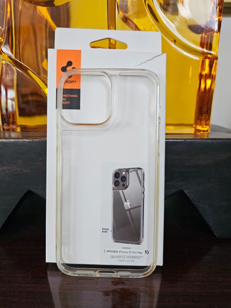 Spigen iPhone 13 Pro Max Case Quartz Hybrid (Category: Cases & Sleeves) located in Quezon City. Submitted by bynomeansaverage (Listing ID 1217050479, Image 2). Description: Yellowing on the sides. See photos for details. Let me know if you need more angles. Ridiculous offers will not be entertained..