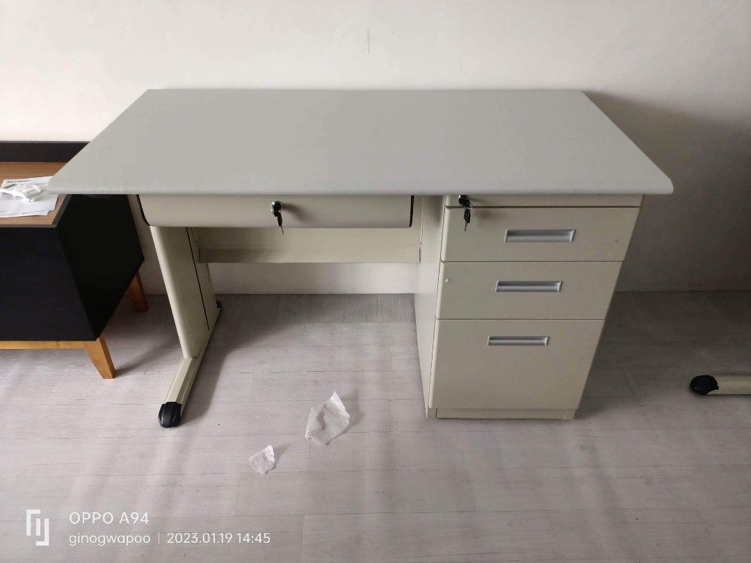Steel Office Table, Furniture & Home Living, Office Furniture & Fixtures on Carousell