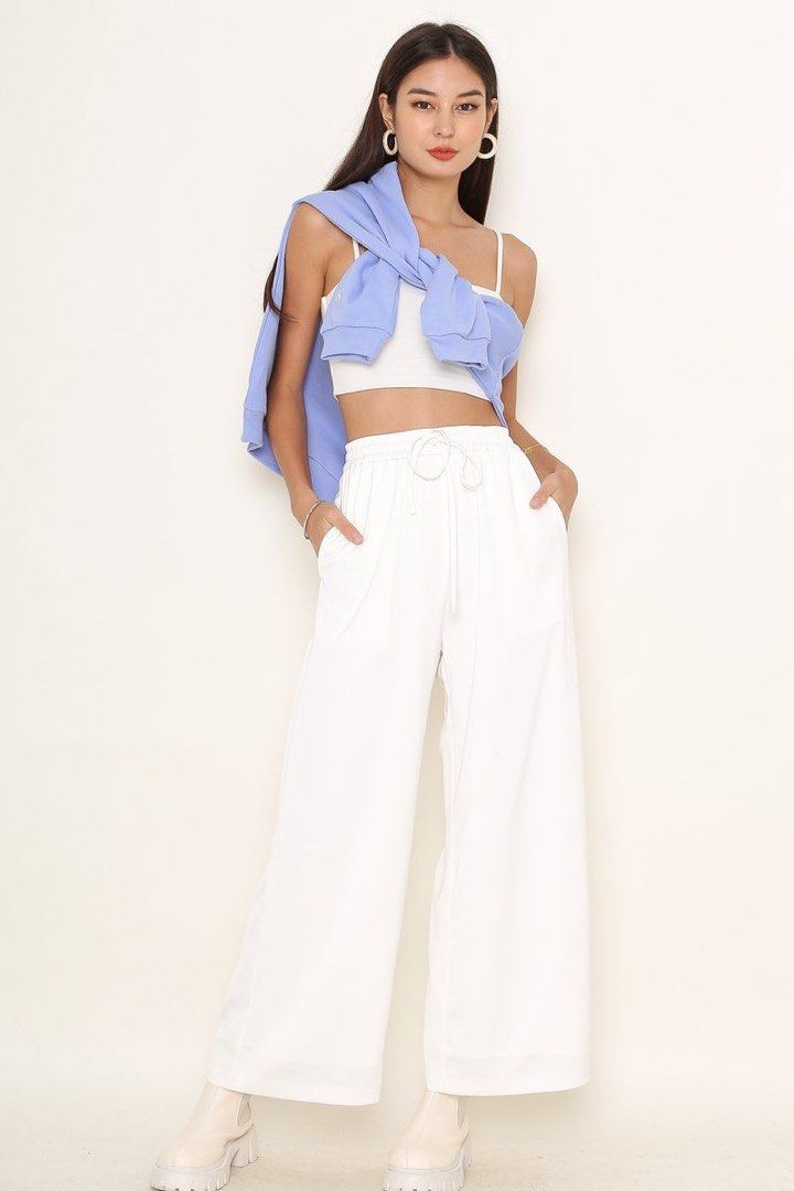 White satin new arrivals joggers
