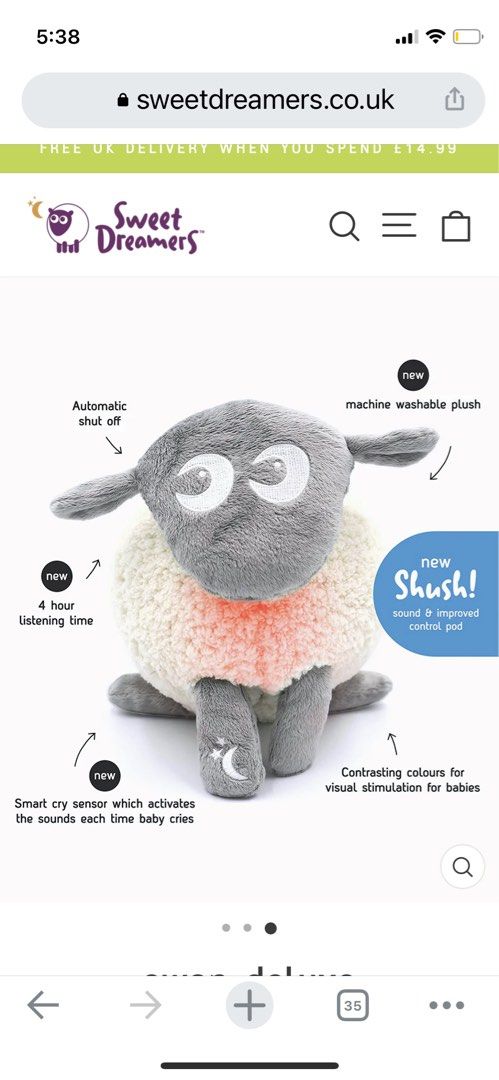 Sweet Dreams Ewan Deluxe Baby soother Babies Kids Baby