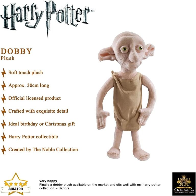 Wizarding World Harry Potter, Interactive Magical Dobby Elf Doll with Sock,  over 30 Sounds & Phrases, 8.5-inch, Kids Toys for Ages 6 and up