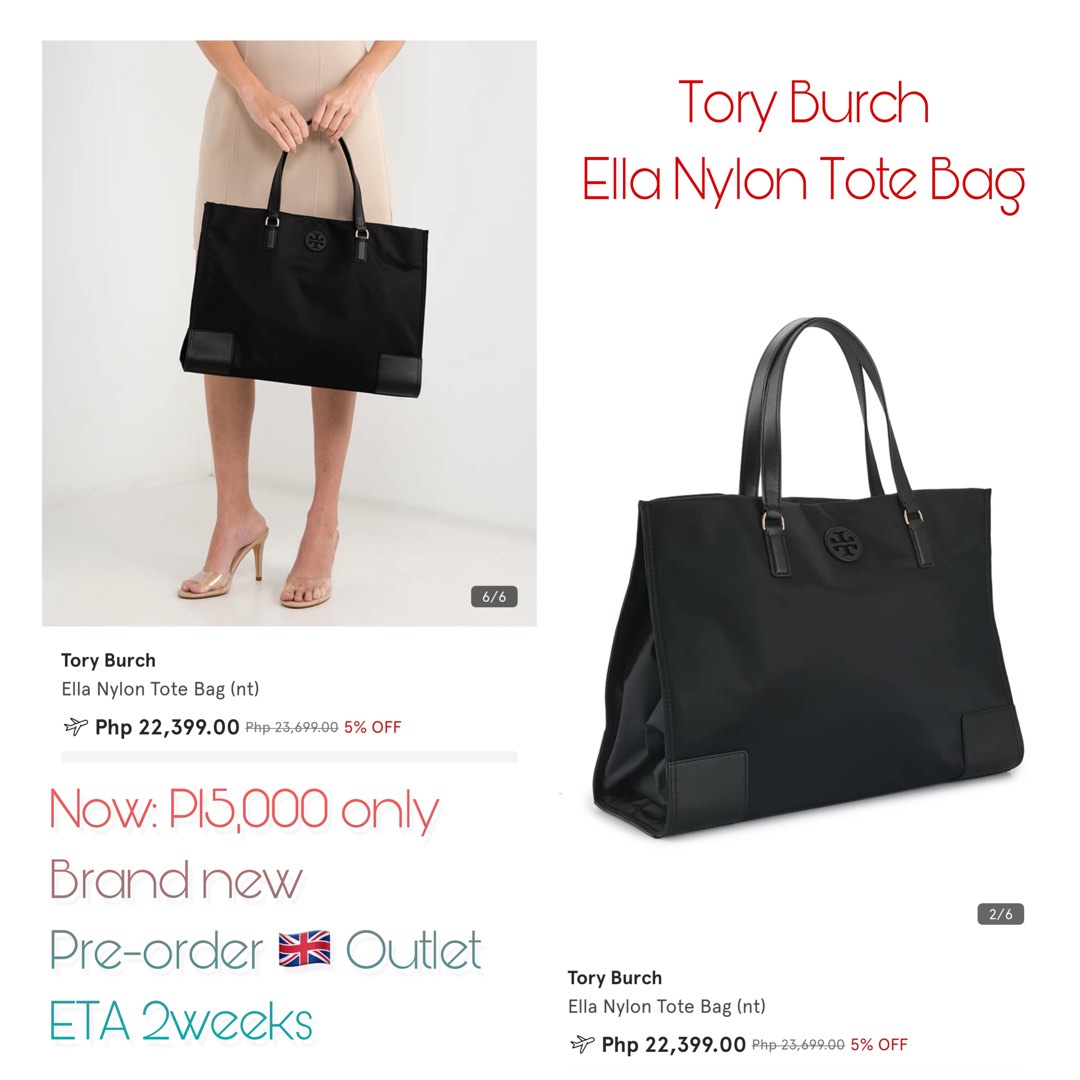 Tory Burch Women's Ella Twist Nylon Shoulder Bag Black