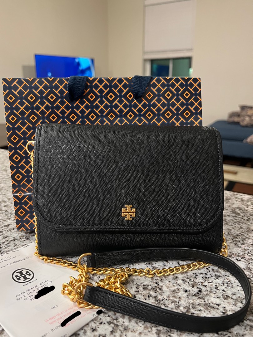 TORY BURCH EMERSON WALLET ON CHAIN CROSSBODY BAG, Women's Fashion, Bags