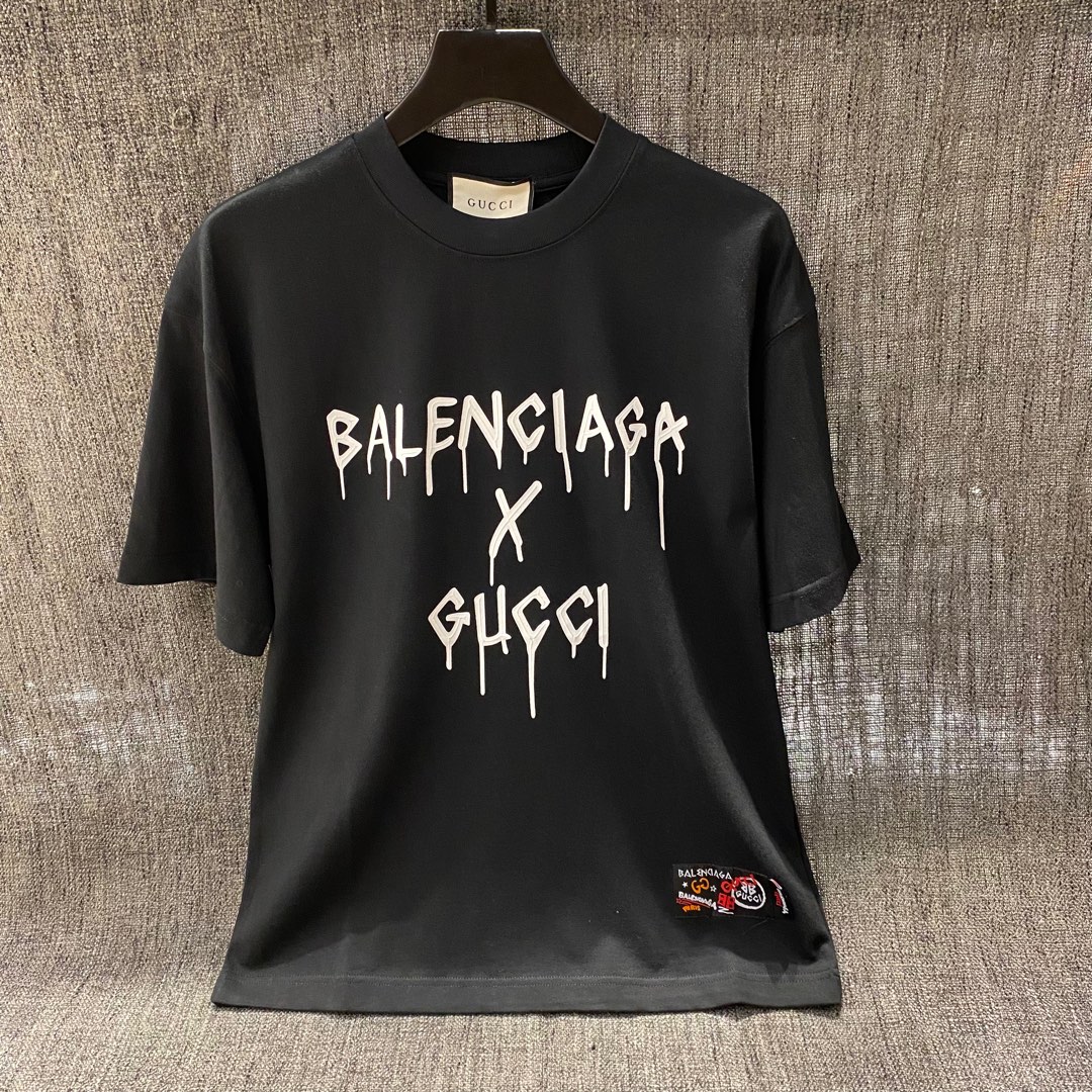 ÁO BALENCIAGA X GUCCI Logoprint cotton Tshirt SS2022