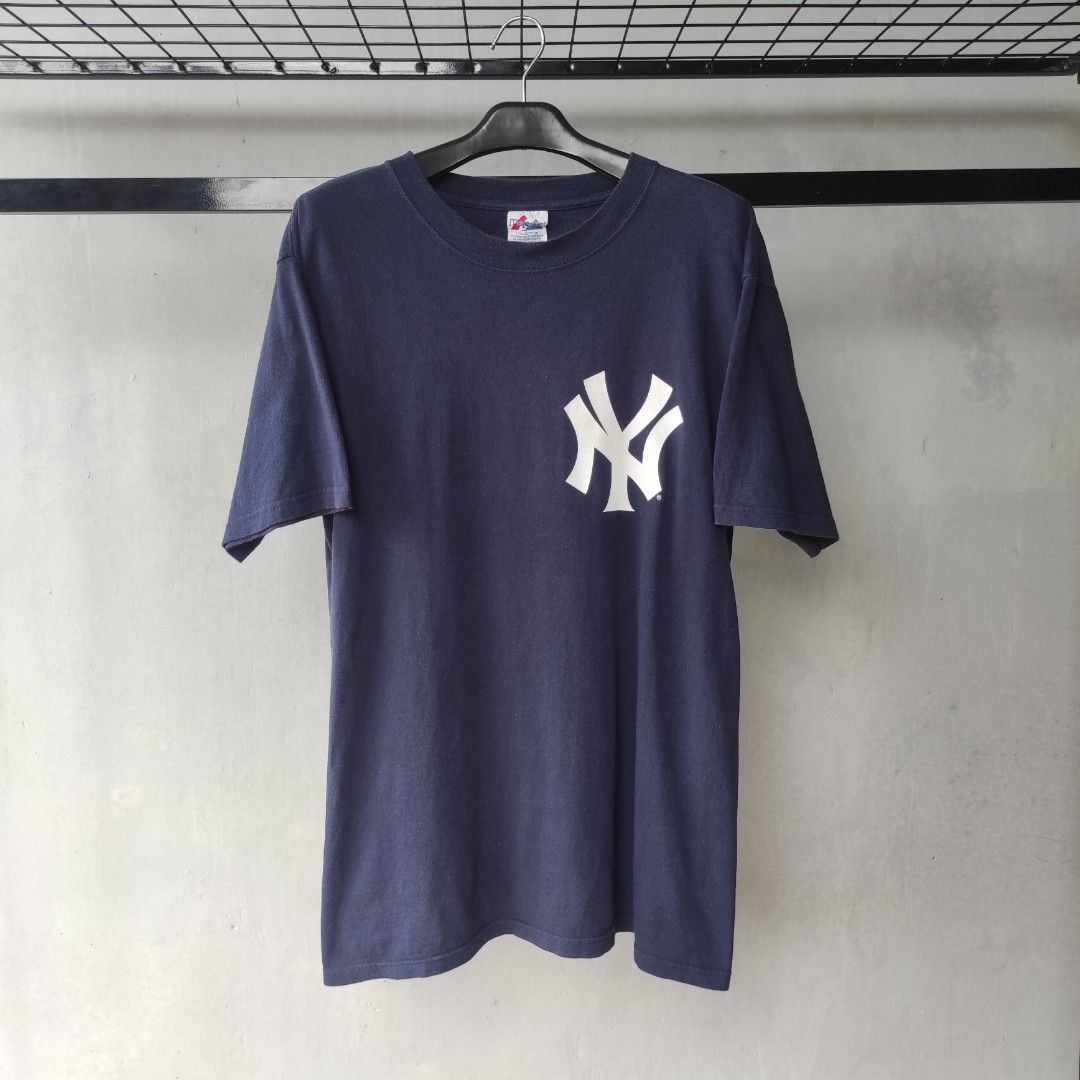 T-SHIRT NEW YORK YANKEES - HIDEKI MATSUI BLUE MLB BASEBALL RETRO 55 (navy),  Fesyen Pria, Pakaian , Atasan di Carousell