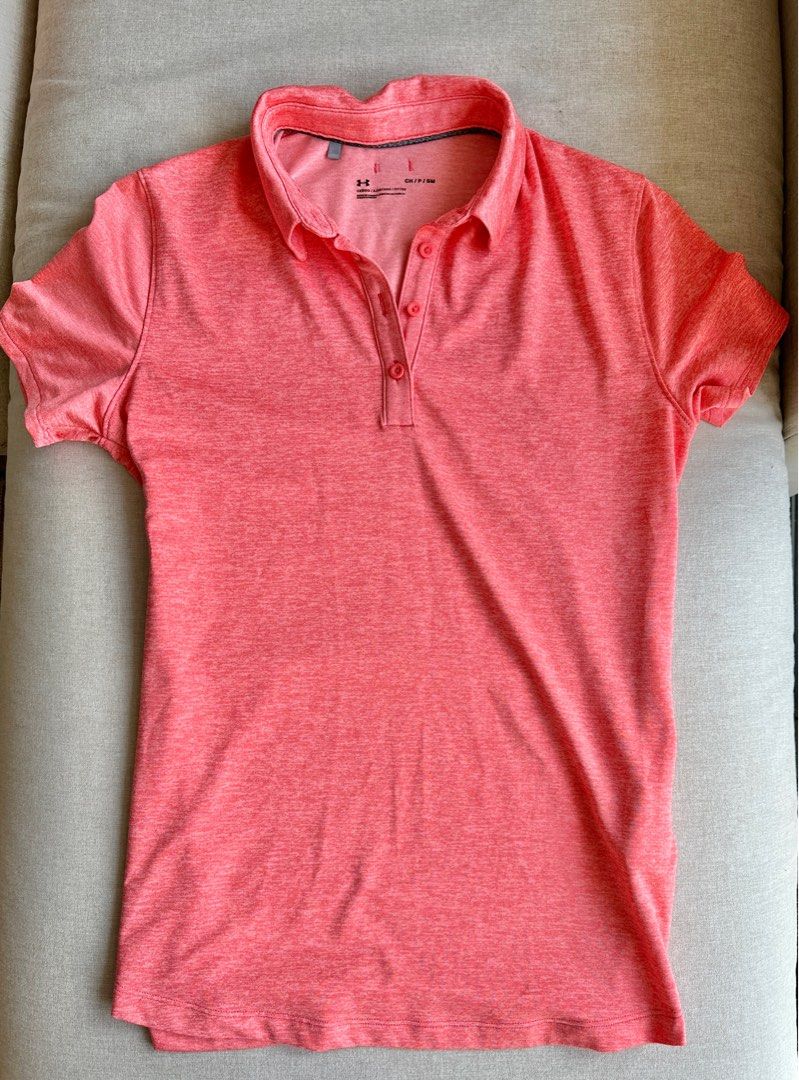 Red under armour golf shirt shop