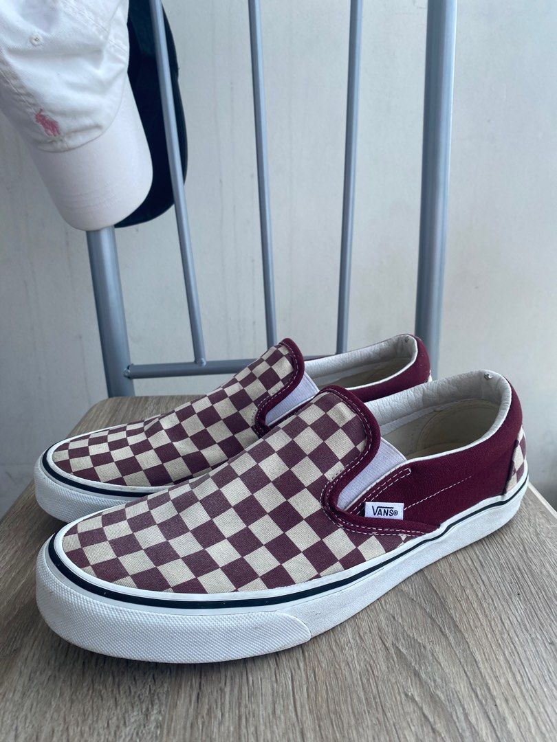 Wine slip on vans store
