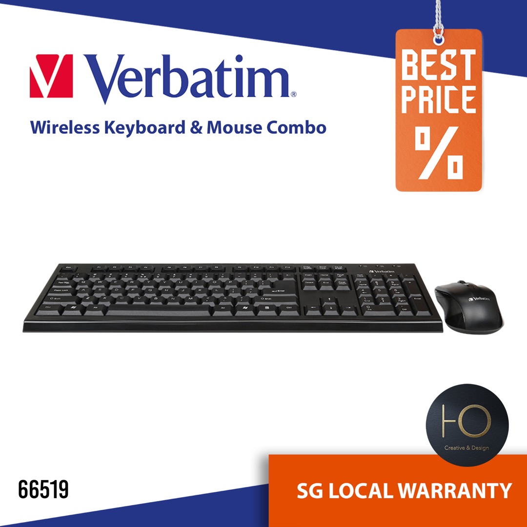 Verbatim Wireless Keyboard & Mouse Combo 66519 SG LOCAL WARRANTY