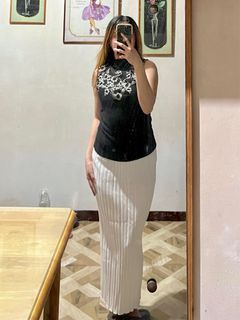 Vintage black floral top (reworked from long sleeves top)