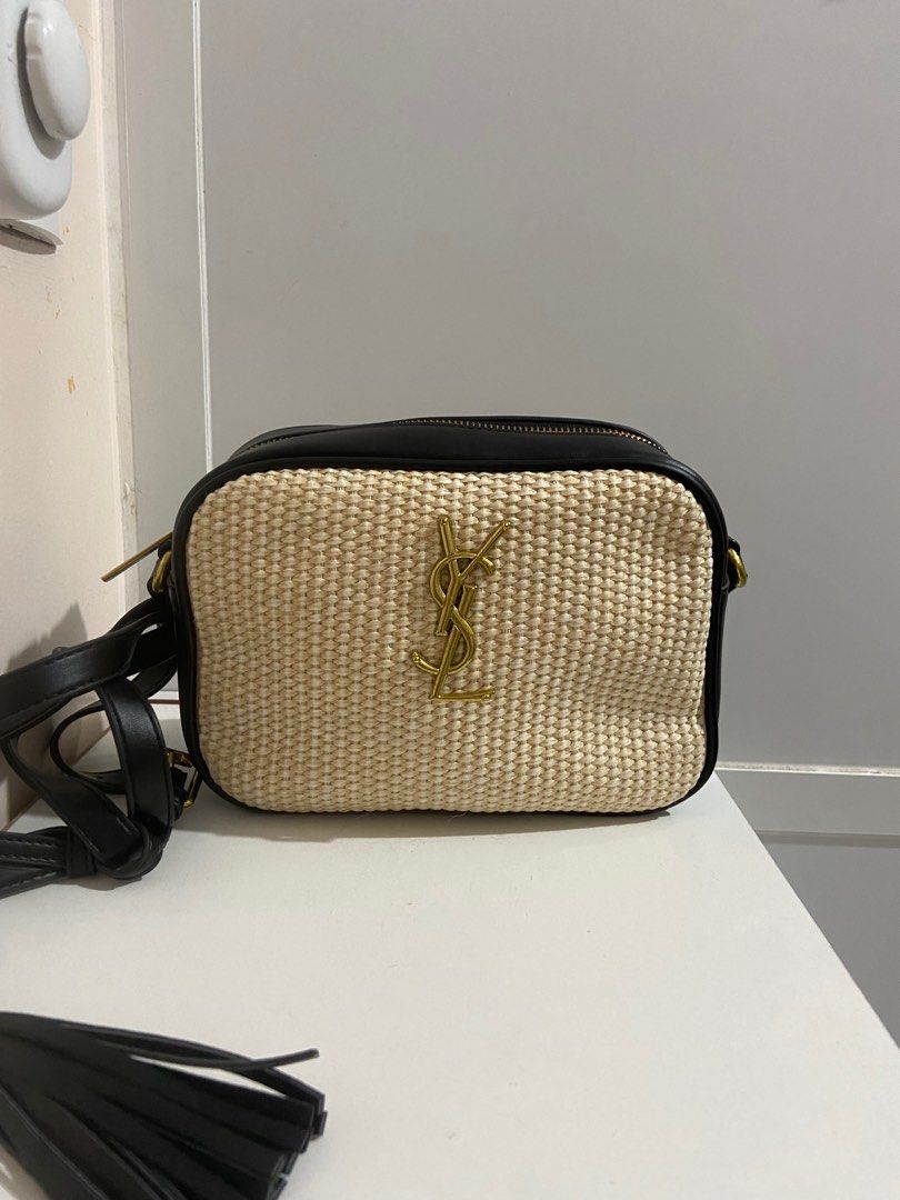 YSL Lou Raffia Crossbody Camera Bag on Carousell