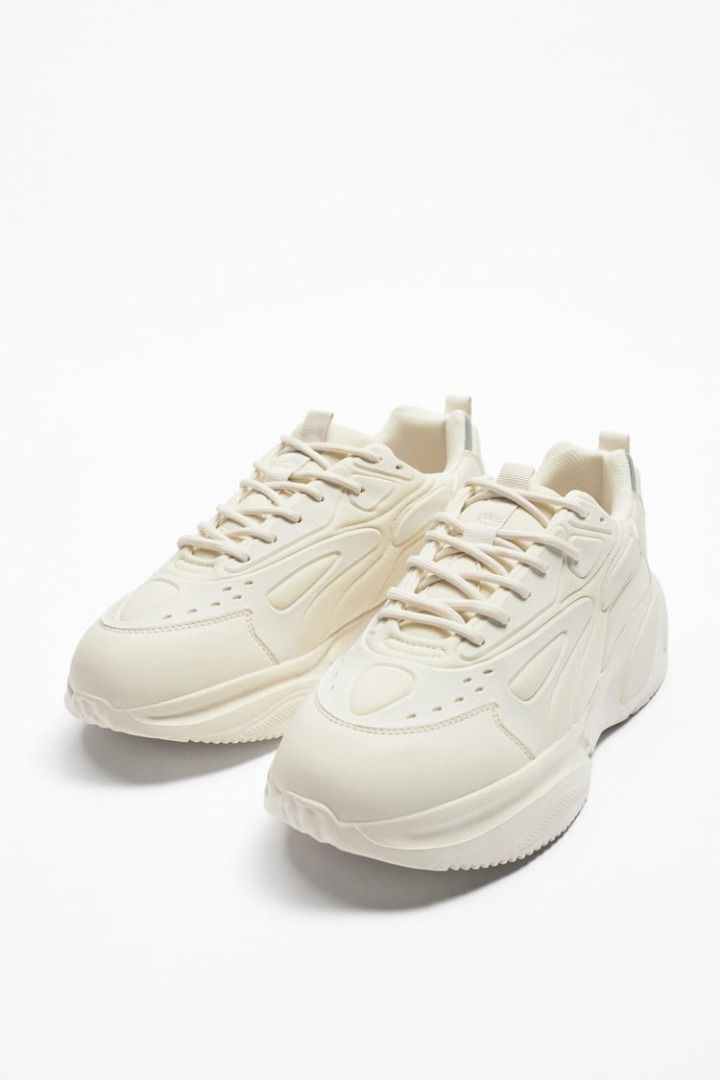 ON HAND ZARA Running Trainers with Chunky Soles Bown White Orig Price 3 495
