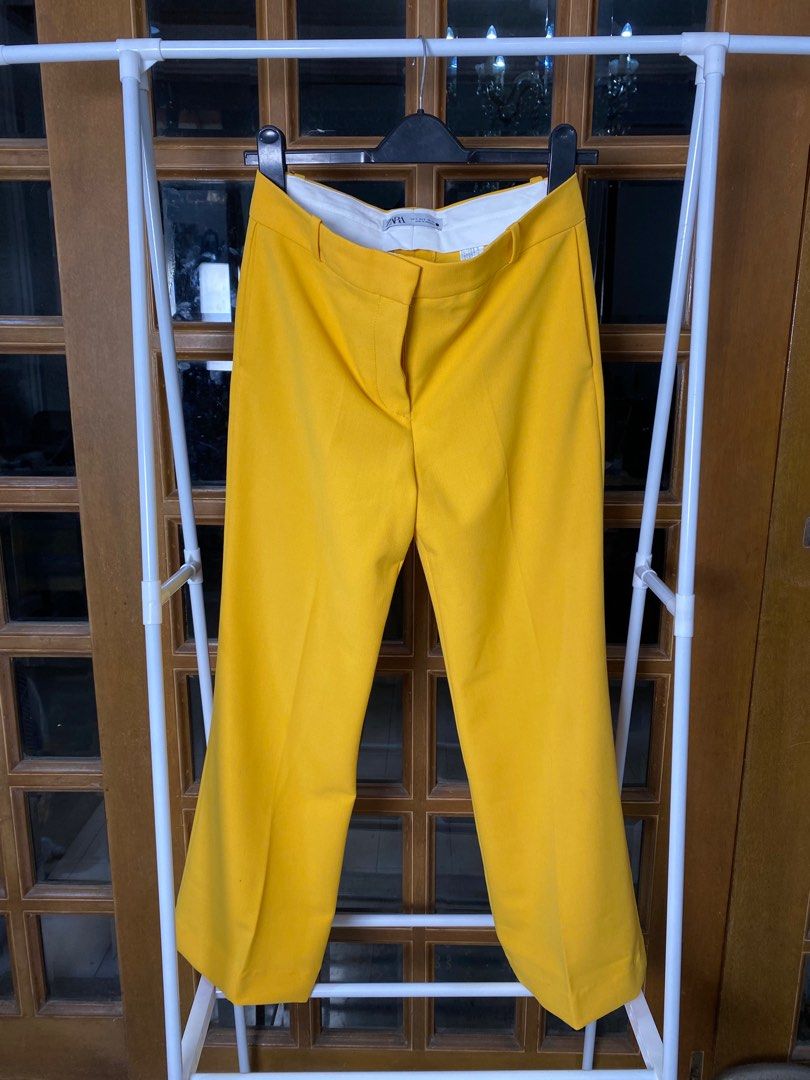 Wide twill trousers  Mustard yellow  Ladies  HM IN