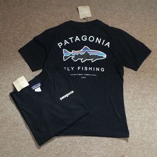 100% New Original Cotton Premium Black Patagonia Outdoor Sports Retro Short-sleeve Oversized T-shirt