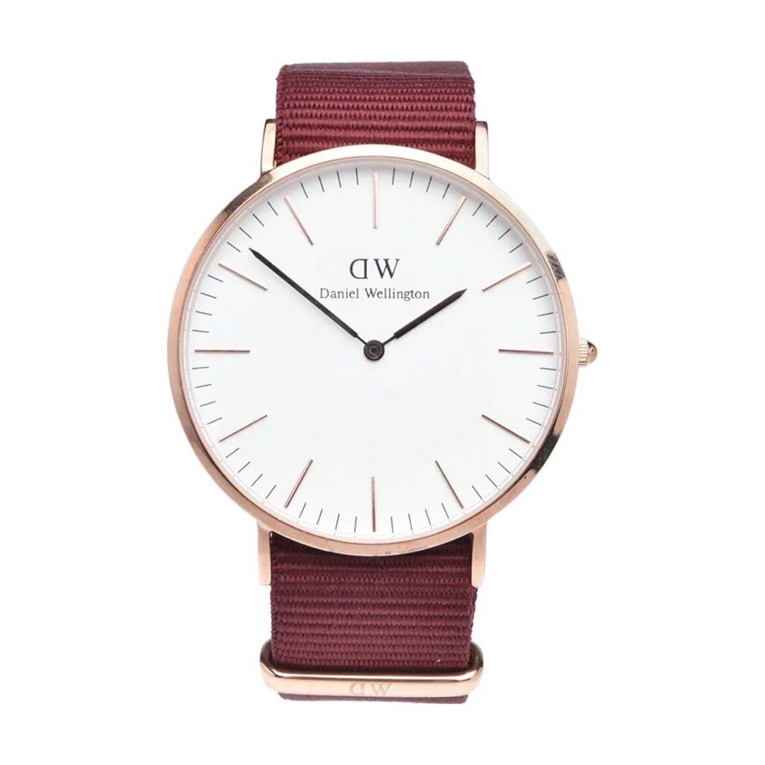 100 Original ORI Daniel Wellington Classic Suffolk Blue Red Strap