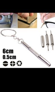 3 in 1 Mini Eyeglasses Screwdriver Watch Repair Kit Tool with Keychain (2 for $2)