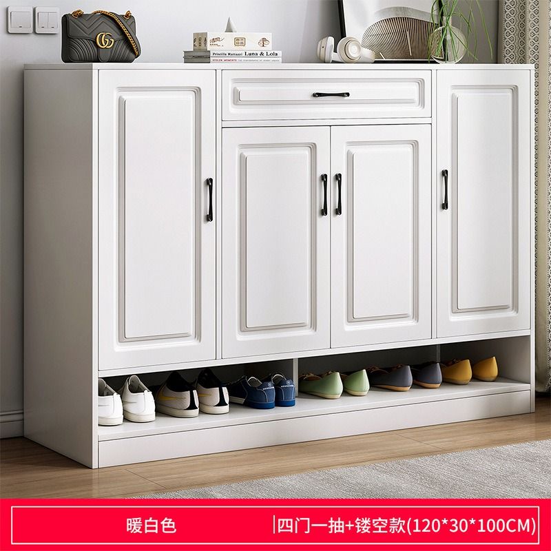 90 120 140cm Shoe Storage Cabinet White Walnut Shoe Shelf