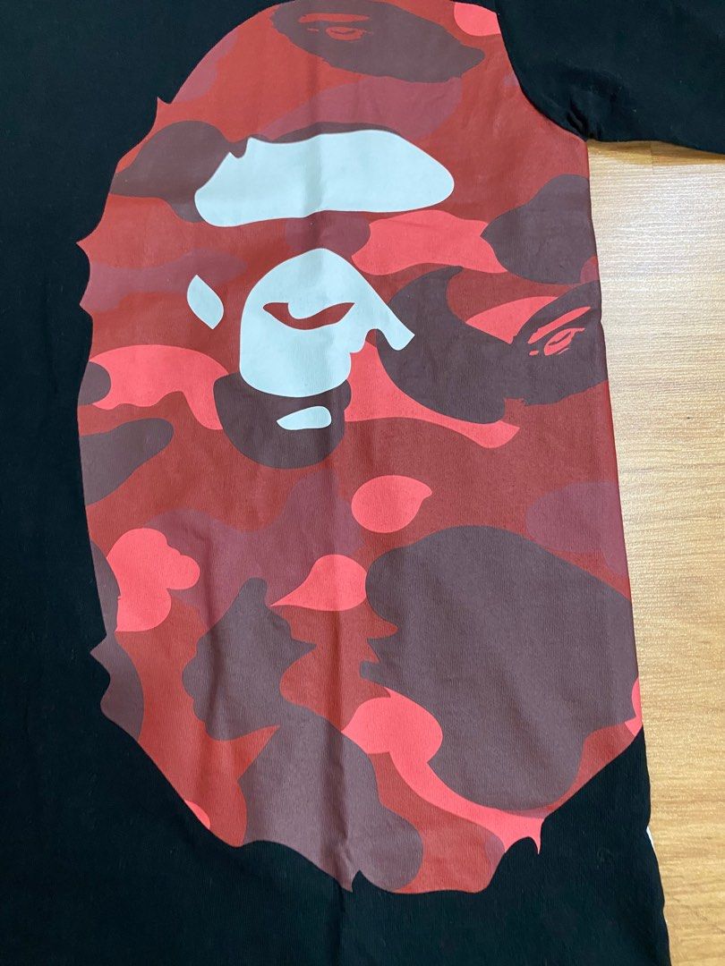 Black and red bape shirt sales