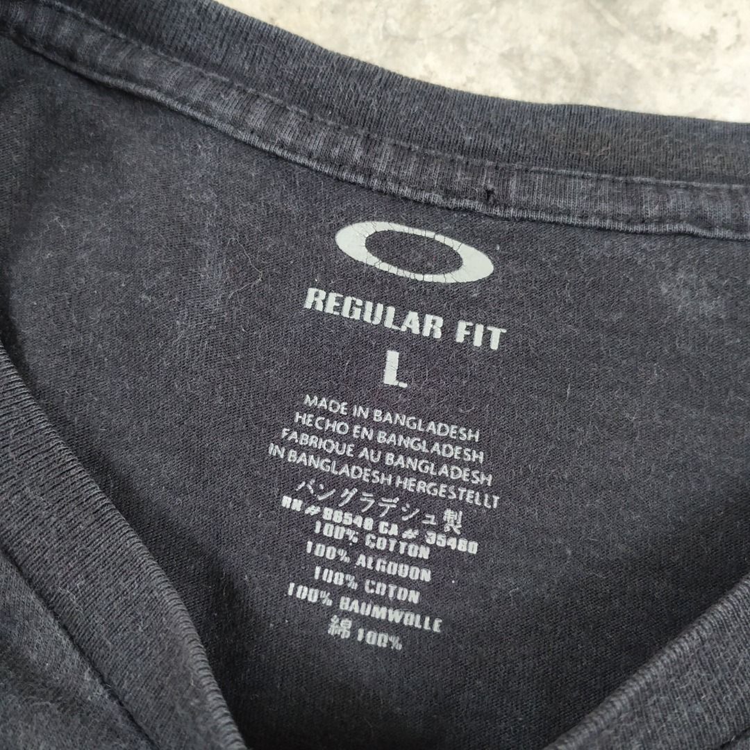 SALE L OAKLEY TSHIRT REGULAR FIT BIG LOGO SPELL OUT BLACK