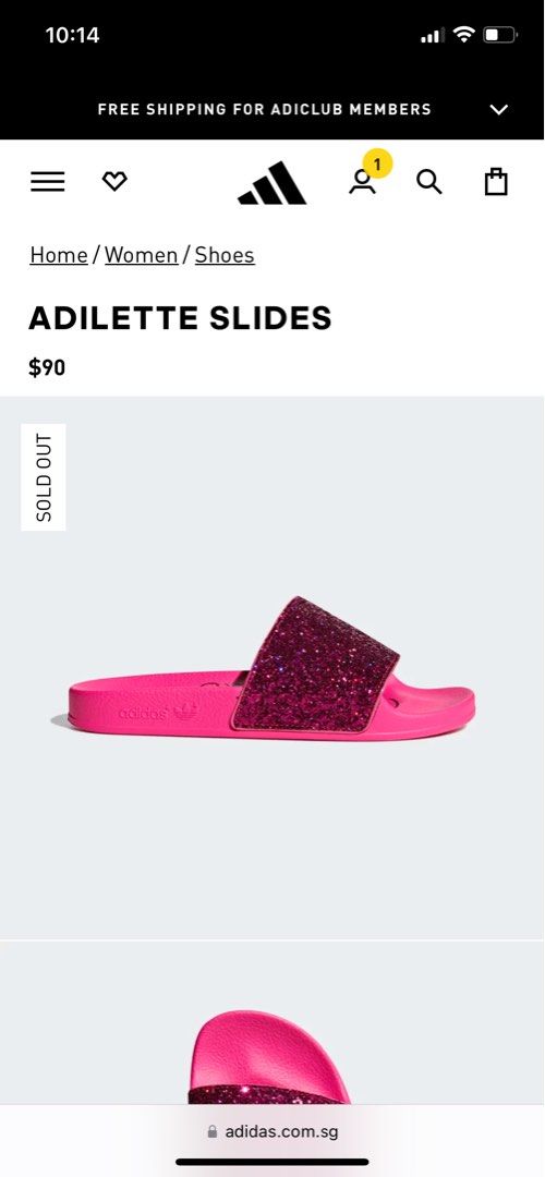 adidas glitter slipper