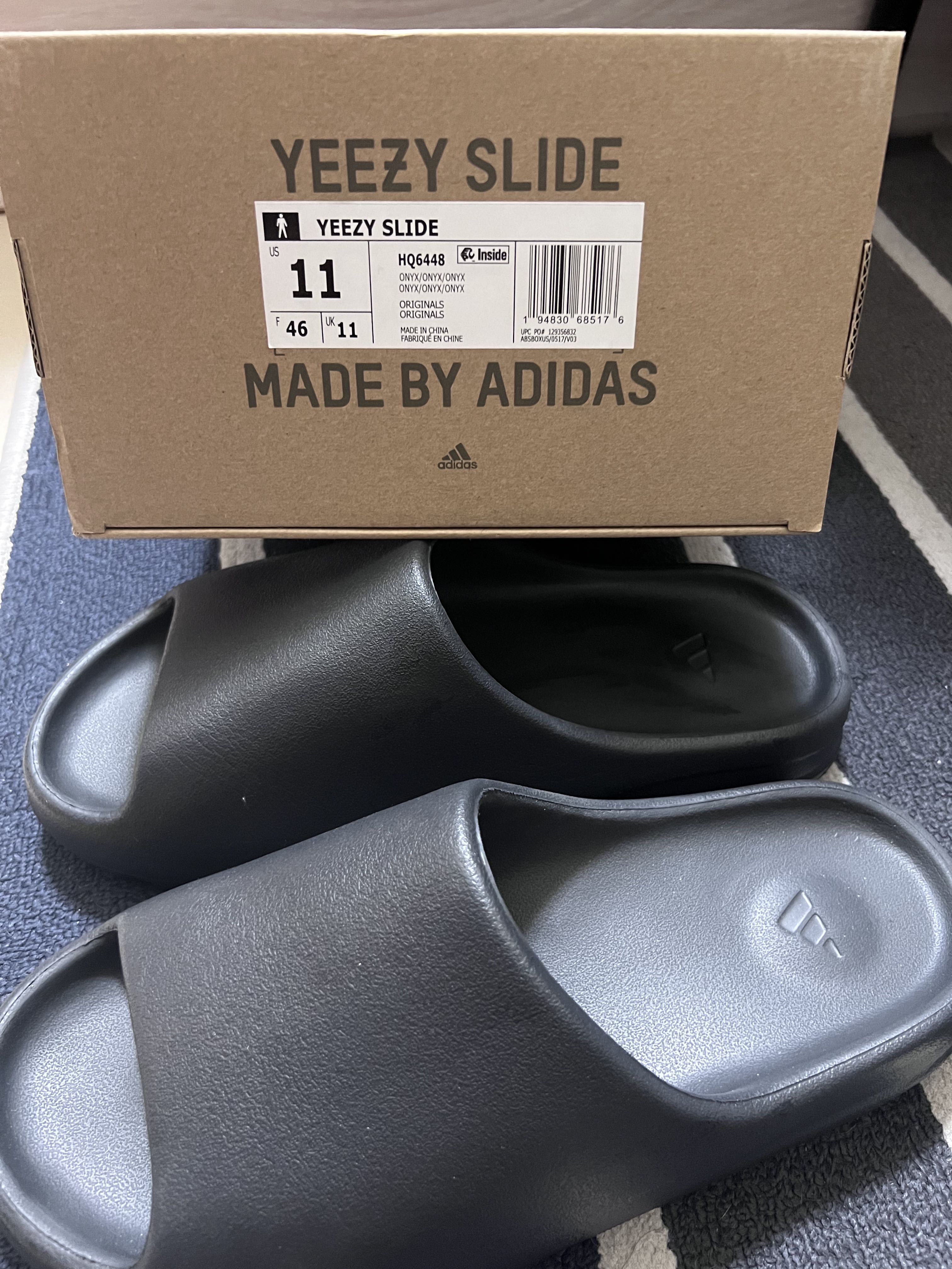 Adidas Yeezy Slide 黑色 拖鞋 增高 軟底 us11 295jp