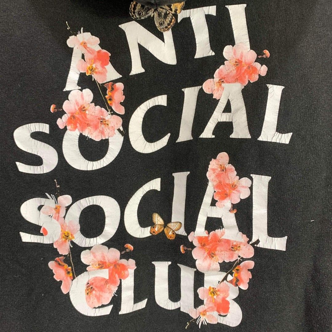 Anti Social Social Club Cherry Blossom Pink Hoodie Black