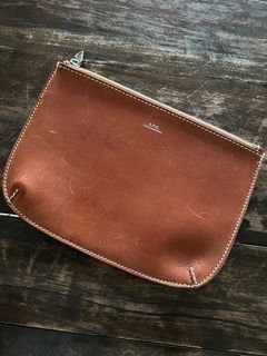 APC Brown Leather Clutch Bag