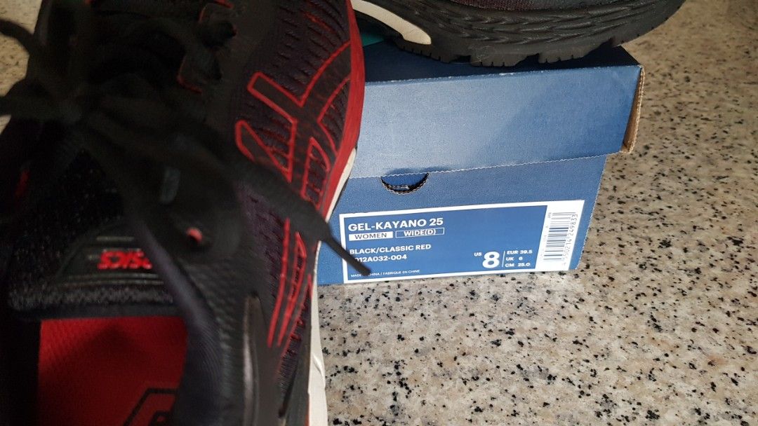 Asics kayano store 25 black red