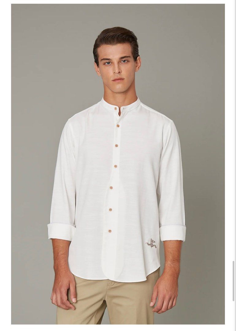 Benjamin Barker Shoji White Band Collar Shirt
