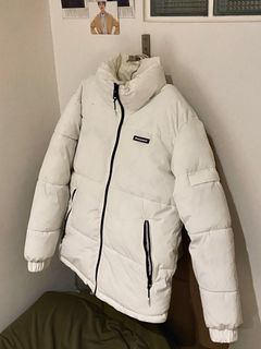 Bershka white puffer jacket | Bershka韓系大格白色羽絨外套