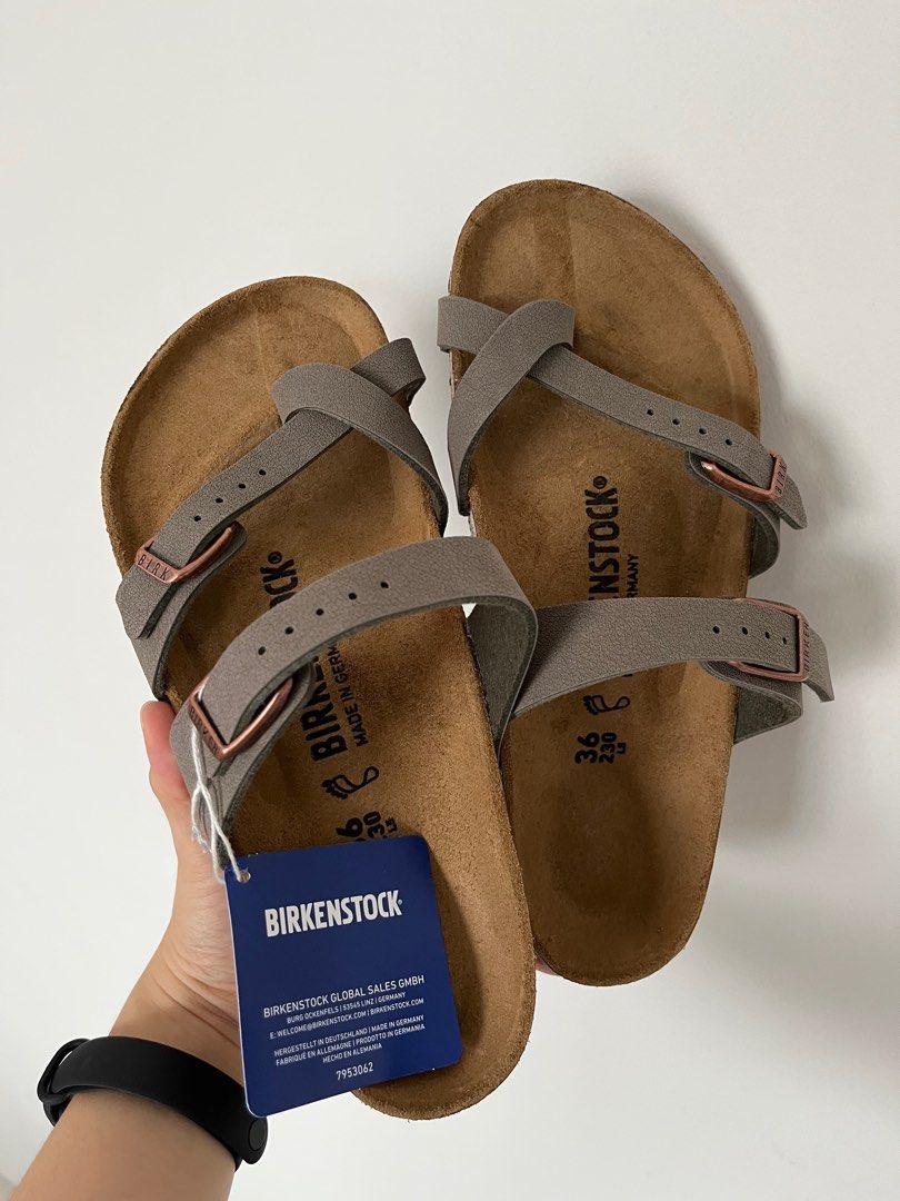 BIRKENSTOCK Mayari Birko Flor Nubuck Sandal Stone colour