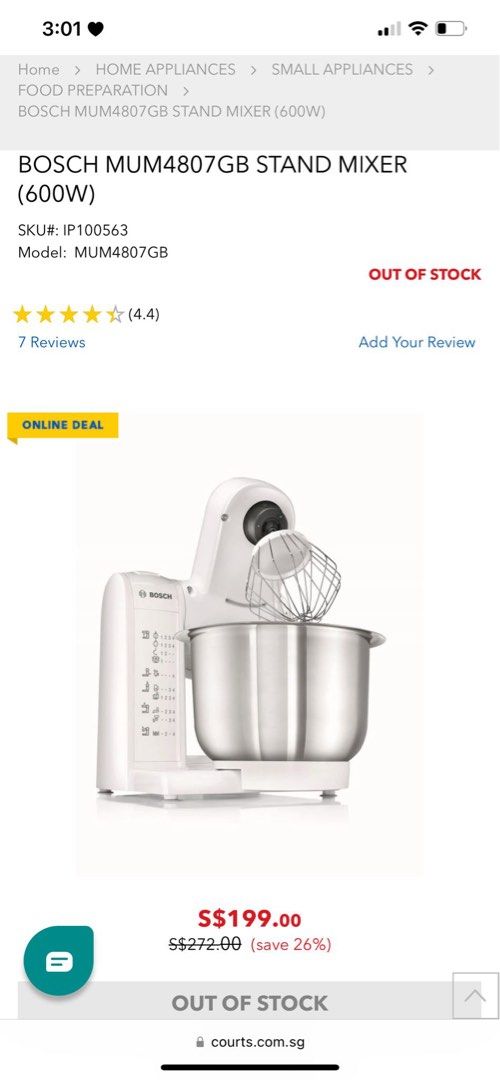 Bosch MUM4807GB Stand Mixer review with pictures