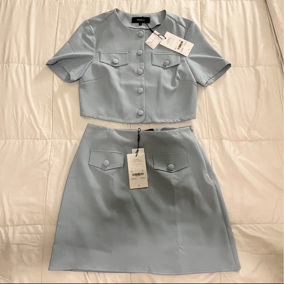 Brand New POMELO Light Blue Matching Coord Set on Carousell