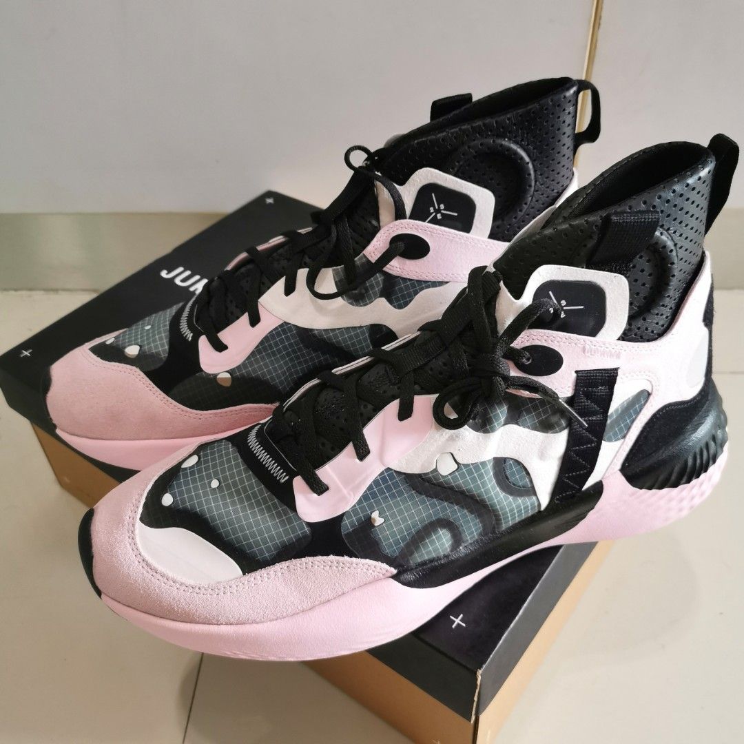 Pink and black jumpman jordans hot sale
