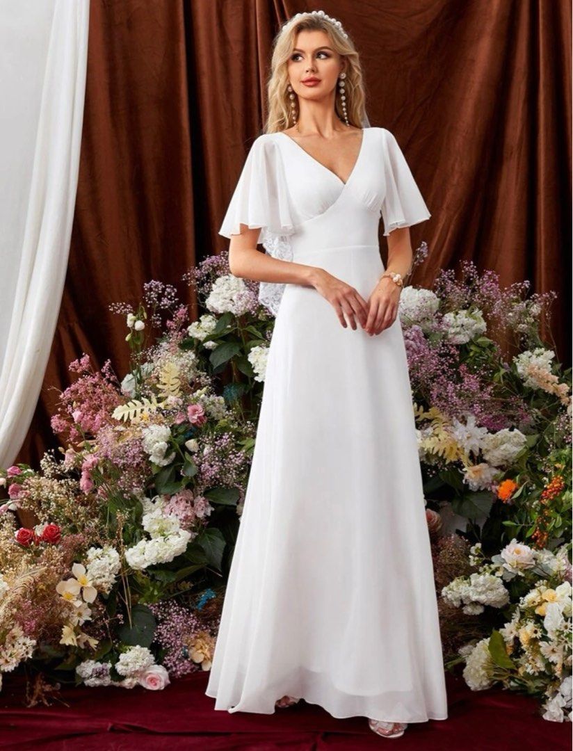 White butterfly new arrivals sleeve dress
