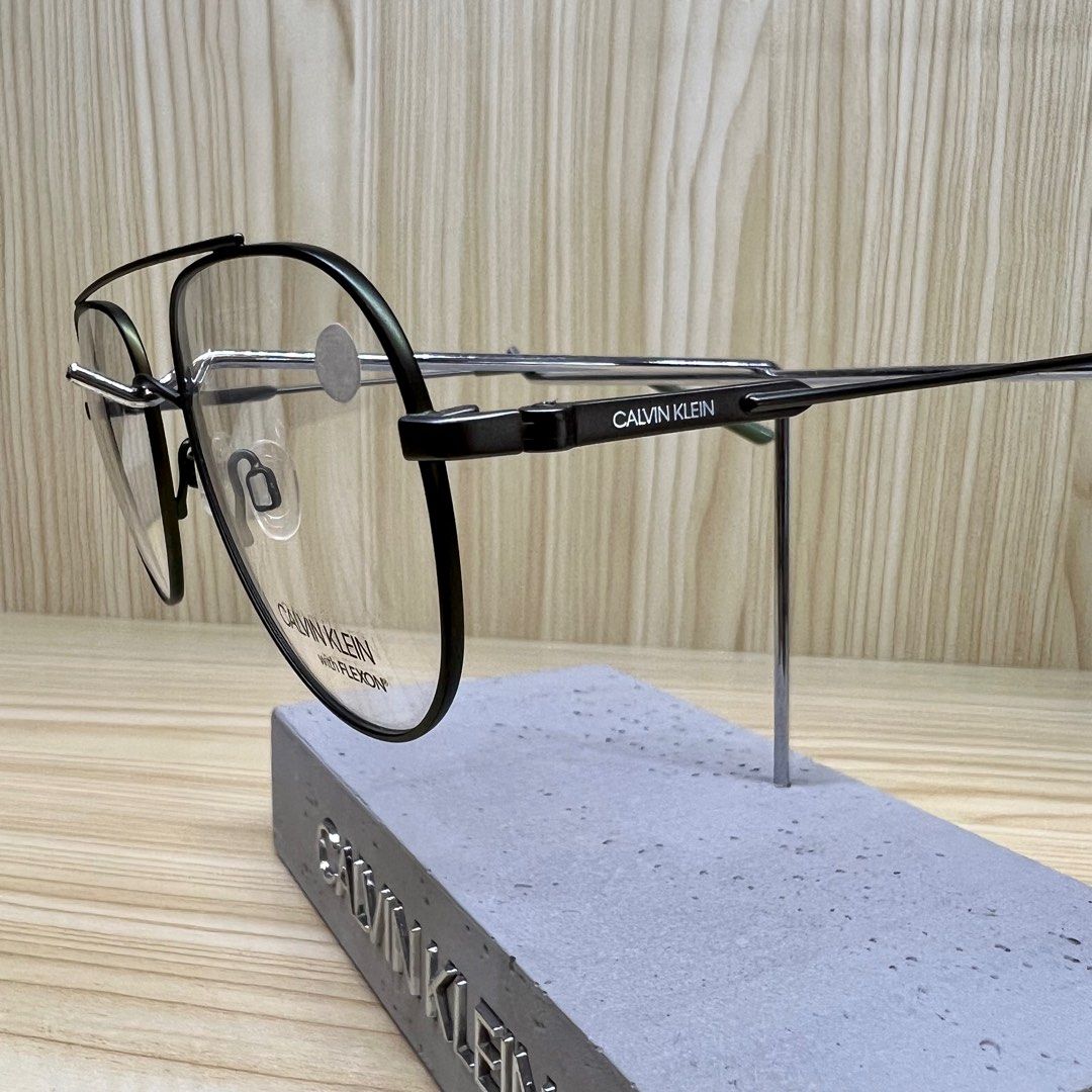 Calvin Klein Frame Aviator style Gun colour Men s Fashion
