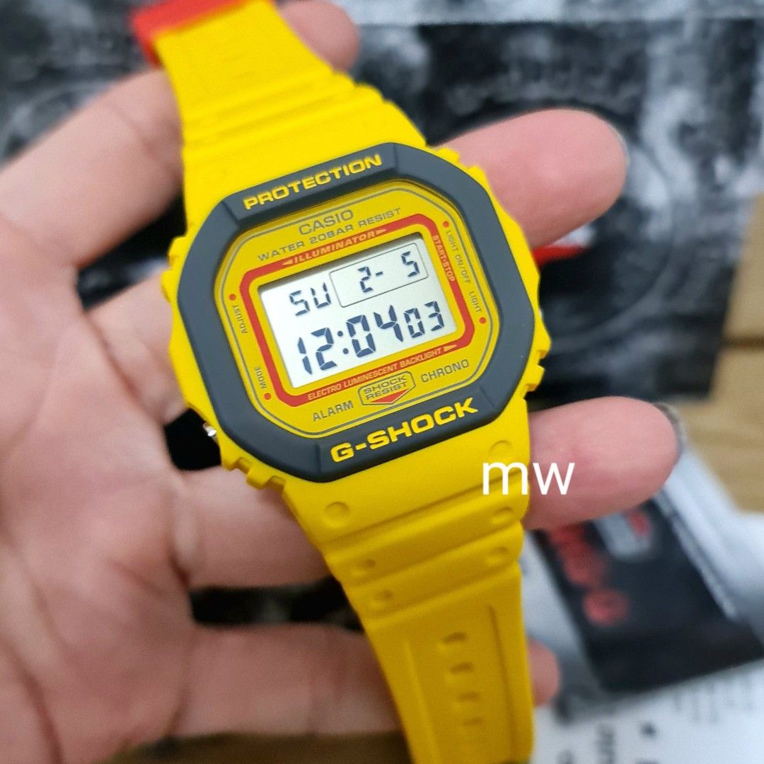 Casio Men s g shock yellow digital quartz resin sports watch dw5600 dw5610 dw 5610y dw 5610y 9dr brand new