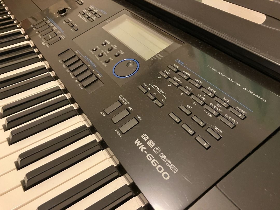 Casio WK 6600 76 Key Workstation Portable Keyboard Piano WK6600 with Keyboard Stand Pedal Carrying Bag