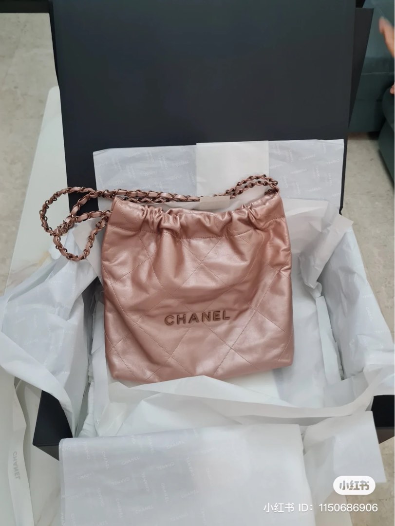 Chanel 22 Bag in rose gold (small), Luxury, Bags & Wallets on