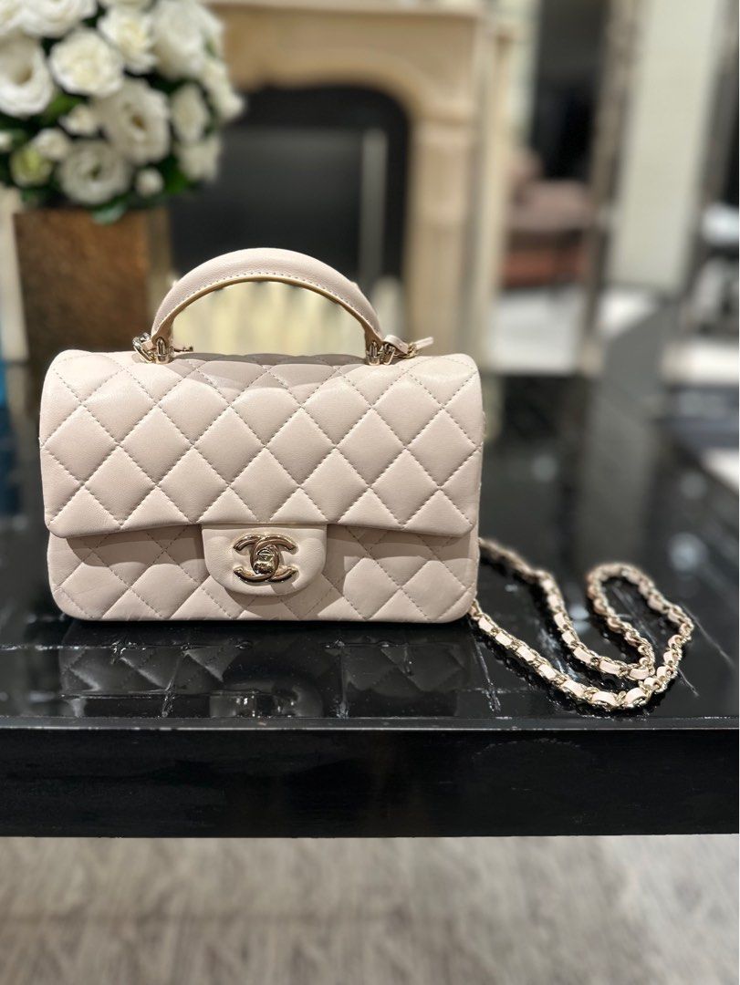 Chanel Mini Flap Bag with Top Handle, Luxury, Bags & Wallets on Carousell