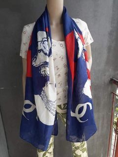 CHANEL silk muffler/stole/scarf