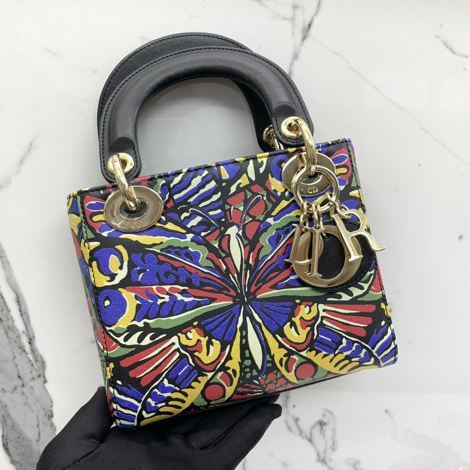 CHRISTIAN DIOR LADY DIOR MINI ABSTRACT SHOULDER BAG 237004032 TI