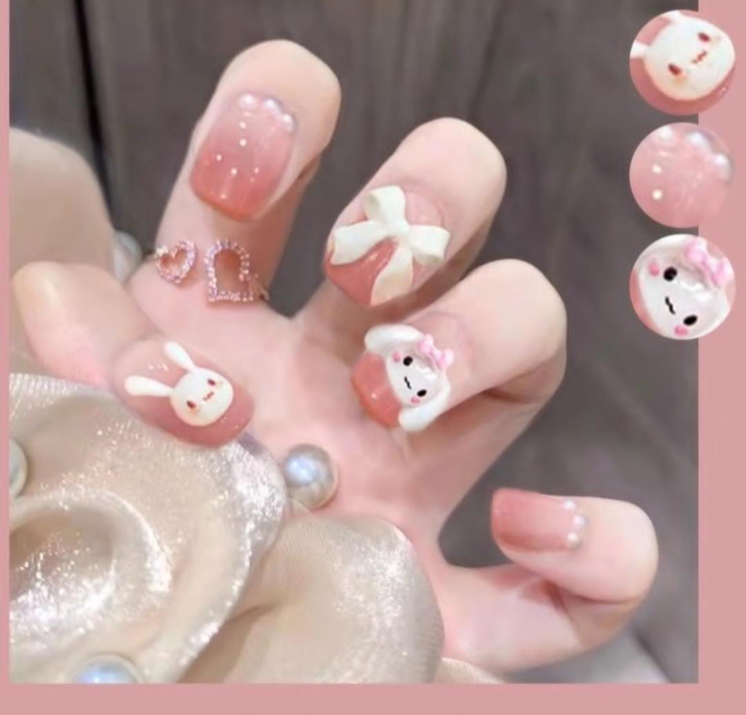 Cinnamoroll Cute Press on fake nails /Nail art /Manicure /Reusable ...